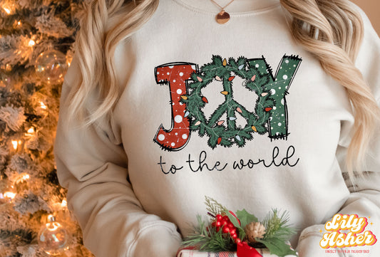 DTF JOY TO THE WORLD WREATH TRANSFER