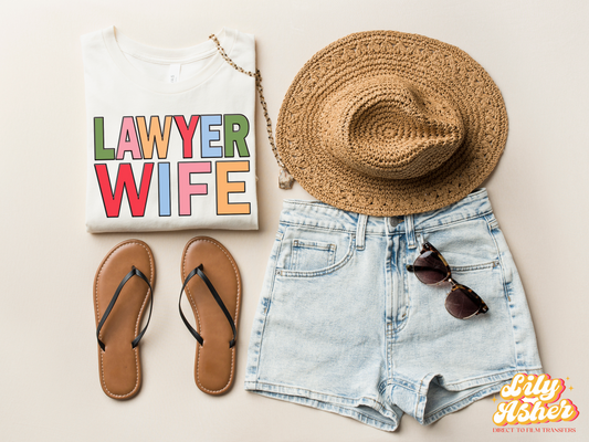 DTF LAWYER WIFE COLORFUL TRANSFER