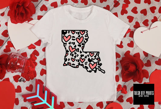 DTF LOUISIANA V DAY HEART LEOPARD STATES TRANSFER