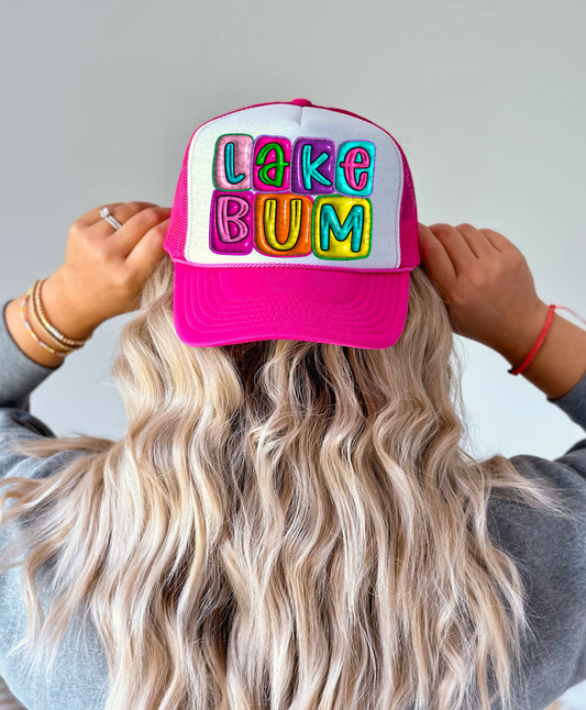 DTF LAKE BUM 3D INFLATED LETTERS TRANSFER