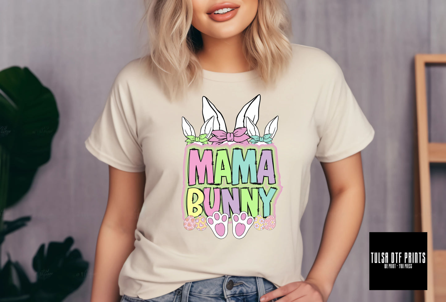 DTF MAMA BUNNY PASTEL TRANSFER