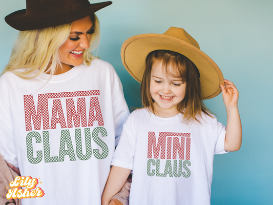DTF MINI CLAUS RED-GREEN OUTLINE TRANSFER