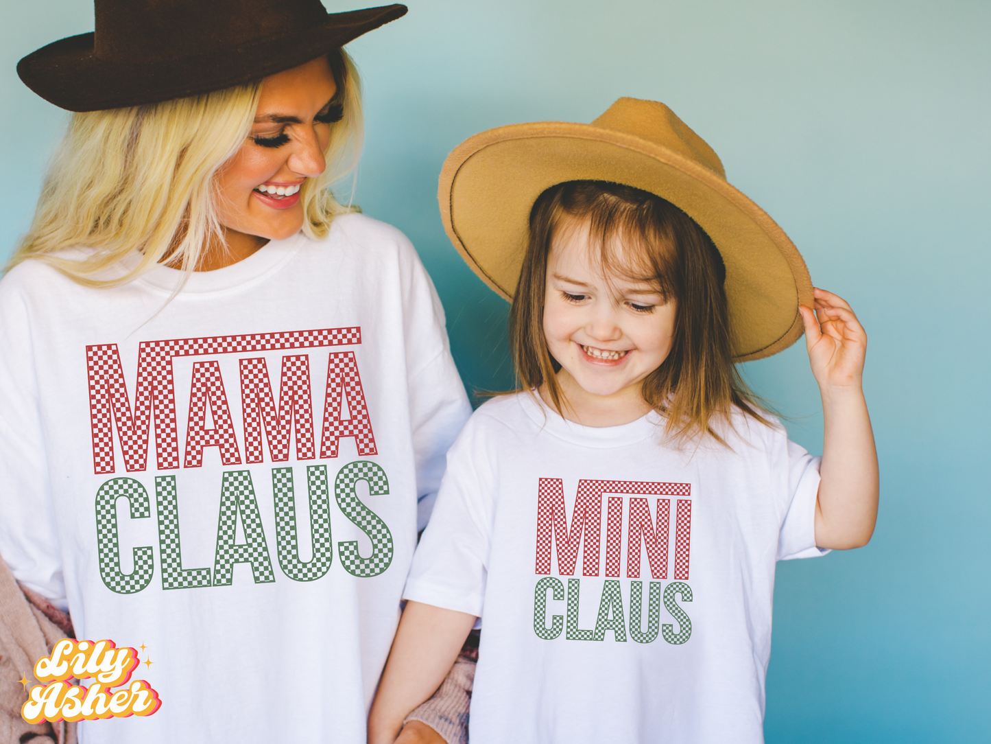 DTF MAMA CLAUS RED-GREEN OUTLINE TRANSFER