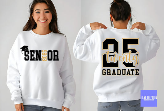 DTF SENIOR 2025 GRADUATE FRONT & BACK TRANSFER