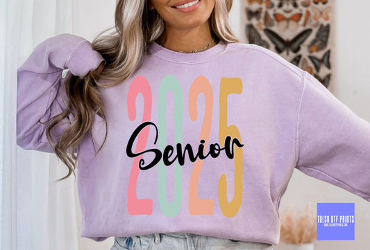 DTF SENIOR 2025 MULTICOLOR CURSIVE TRANSFER