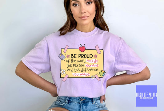 DTF BE PROUD POSITIVITY NOTE TRANSFER