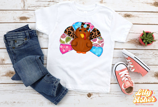 DTF PATTERNED GIRL TURKEY TRANSFER
