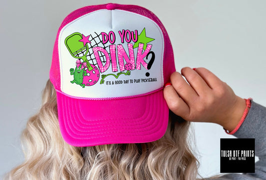 DTF PICKLEBALL DO YOU DINK? FAUX HAT PATCH TRANSFER