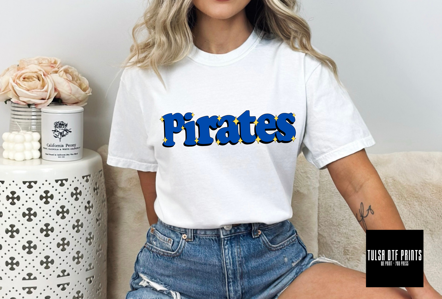 DTF PIRATES NAVY/BLACK RETRO SPARKLE TRANSFER