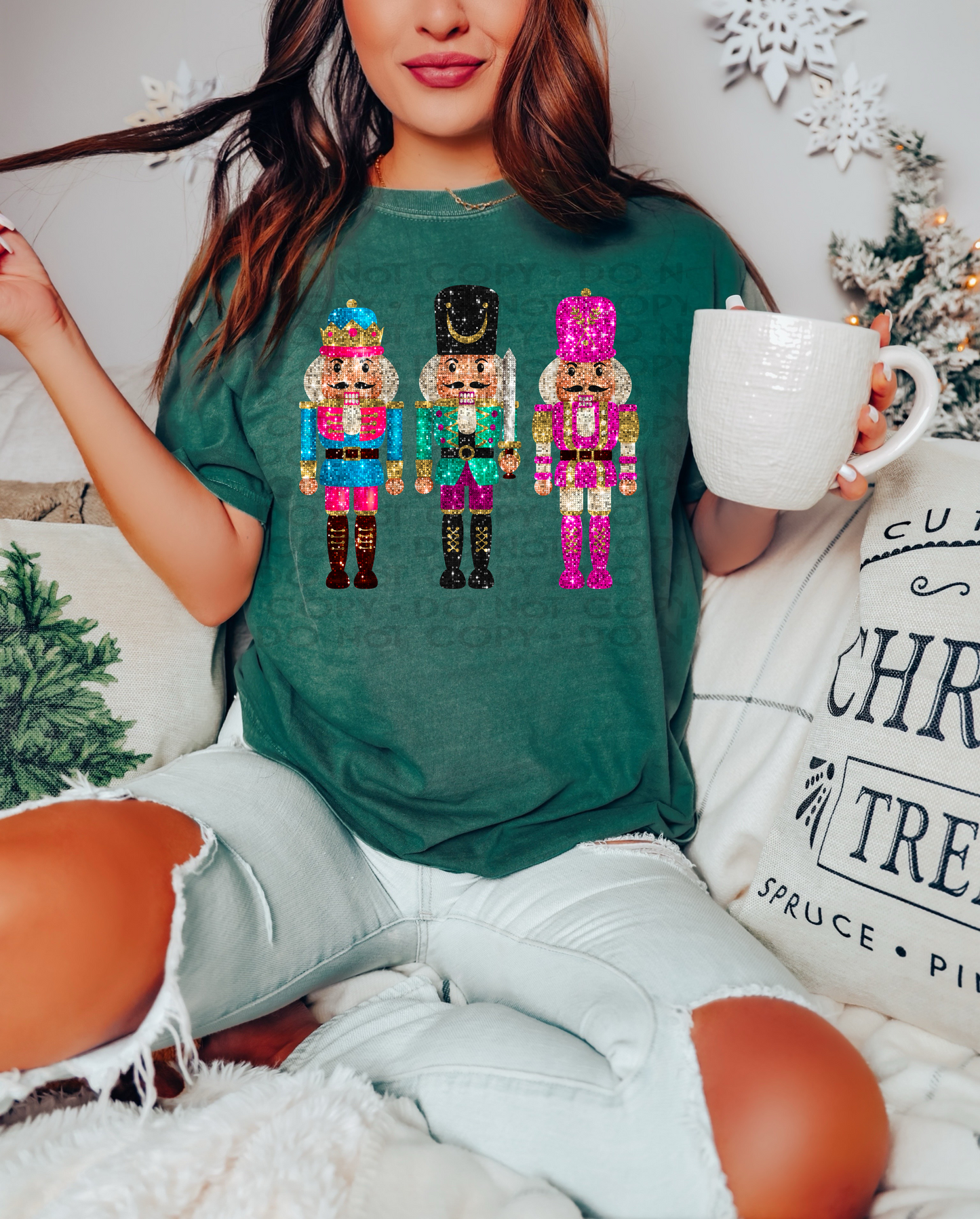 DTF PREPPY NUTCRACKERS IN HOT PINK TRANSFER