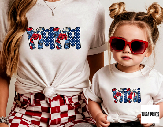 DTF PATRIOTIC FLORAL TRANSFER