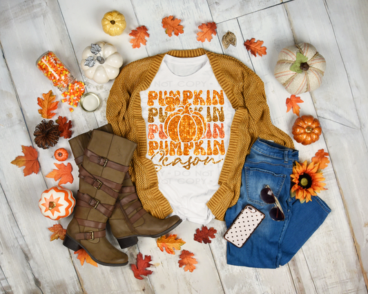 DTF PUMPKIN SEASON FAUX SEQUIN TRANSFER