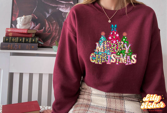 DTF RIBBON CHRISTMAS TREES TRANSFER