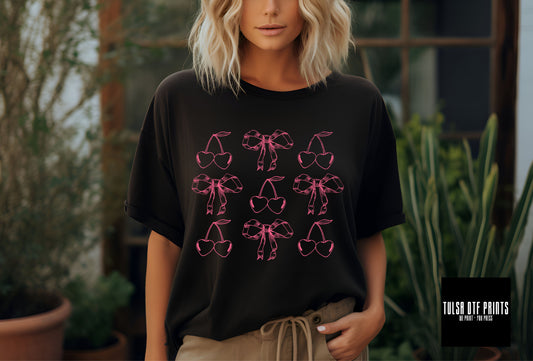 DTF RIBBONS AND CHERRY HEARTS TRANSFER