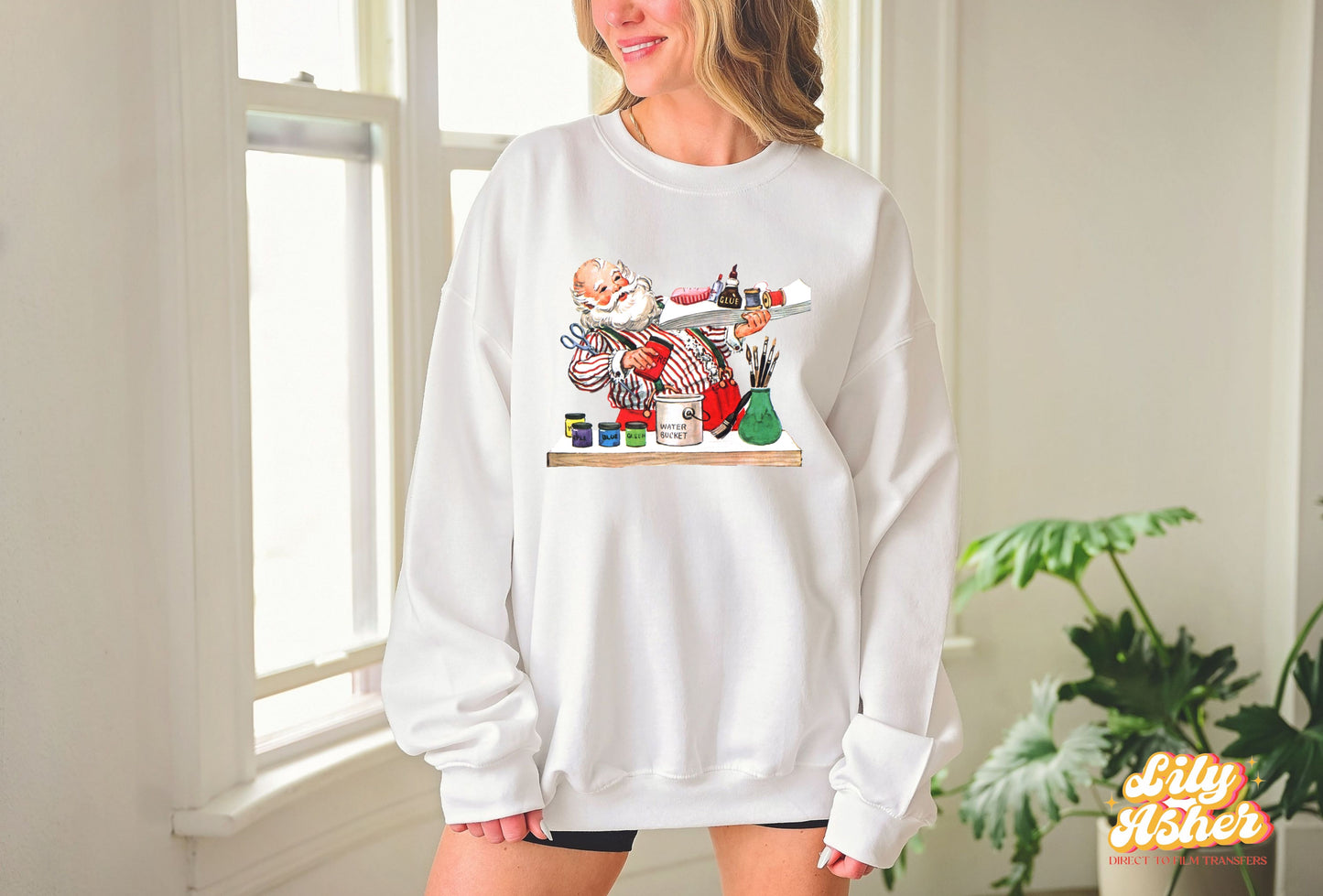 DTF SANTA CLAUS WORKSHOP TRANSFER