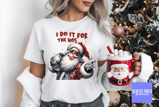 DTF SANTA I DO IT FOR THE HOS TRANSFER