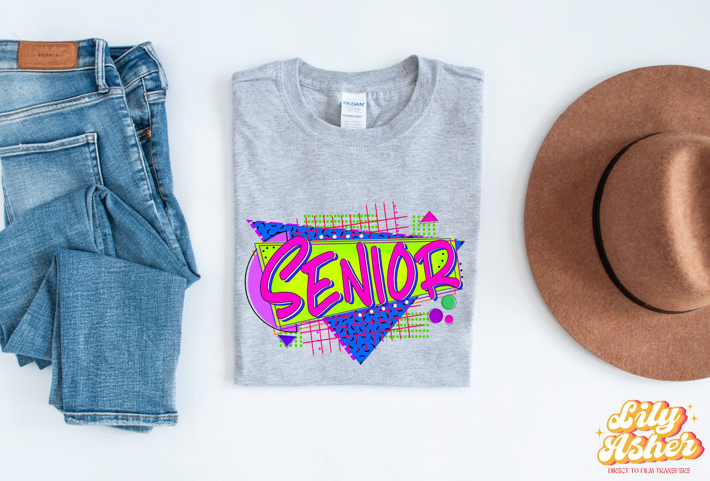 DTF SENIOR NEON RETRO GRAPHIC TRANSFER