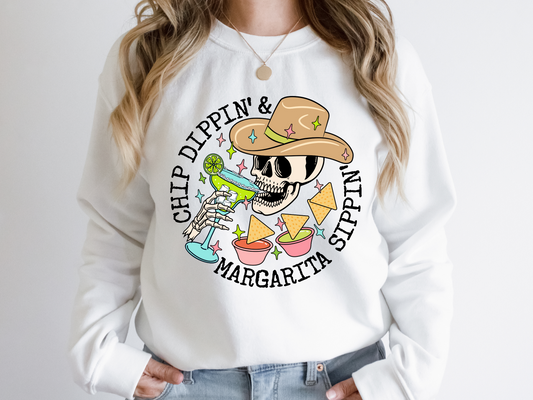 DTF SKULL DIPPIN SIPPIN HALLOWEEN PRINT TRANSFER