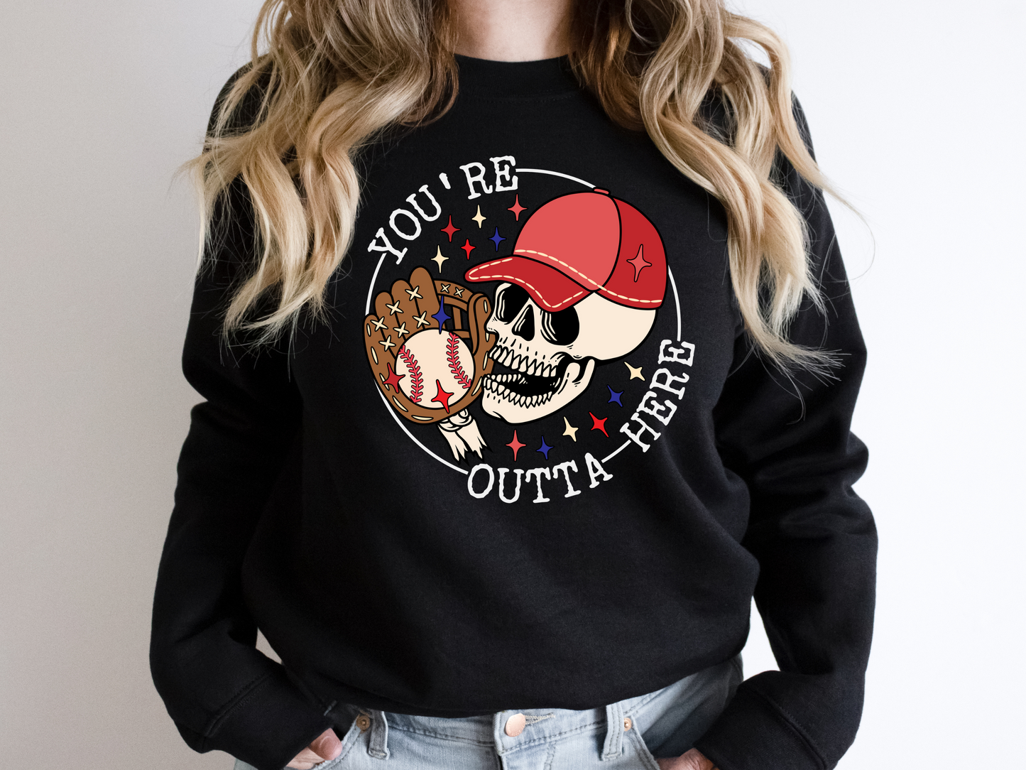 DTF SKULL OUTTA HERE HALLOWEEN PRINT TRANSFER