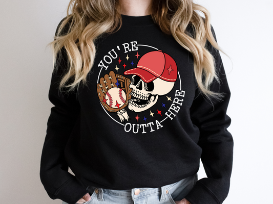 DTF SKULL OUTTA HERE HALLOWEEN PRINT TRANSFER