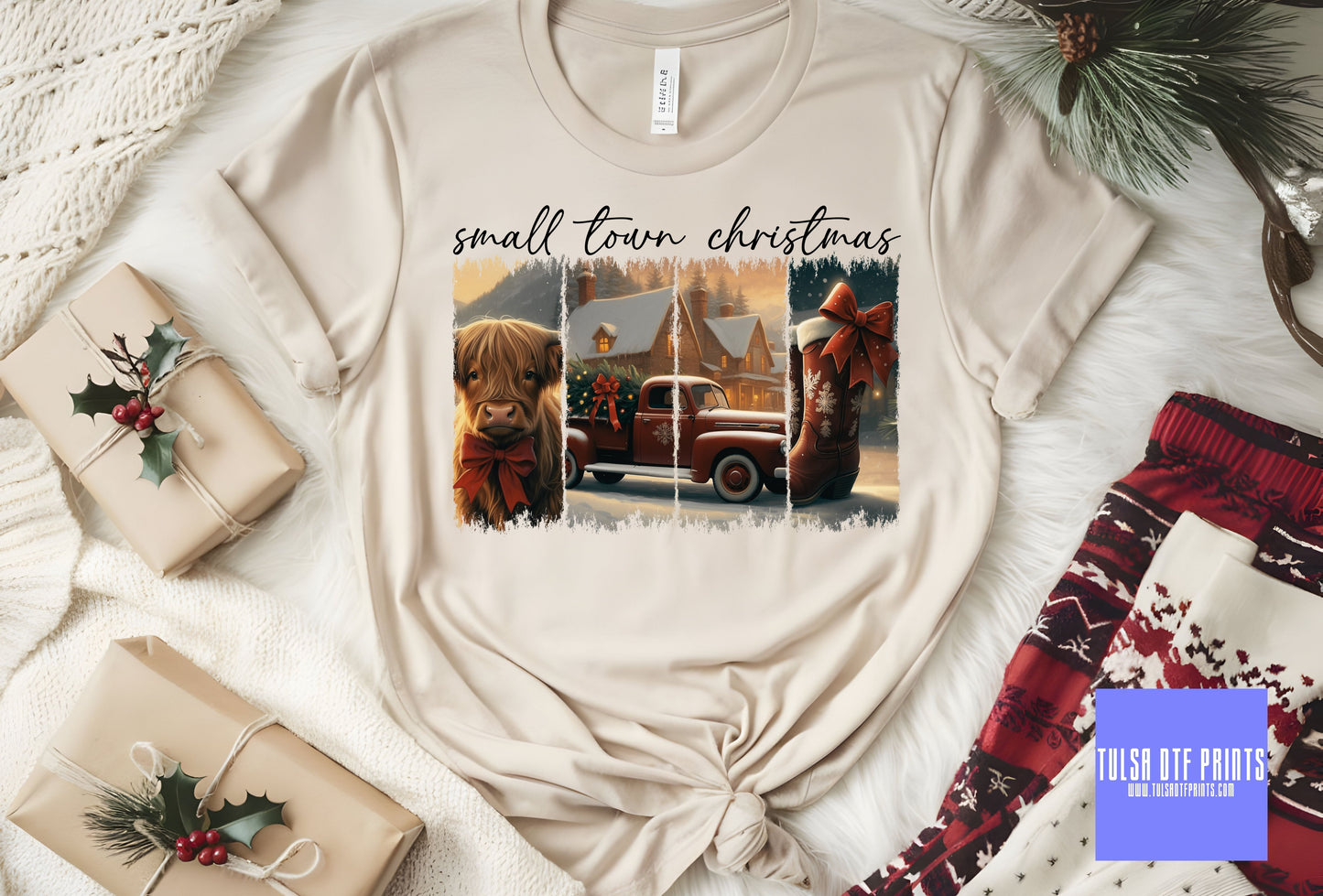 DTF SMALL TOWN CHRISTMAS TRANSFER
