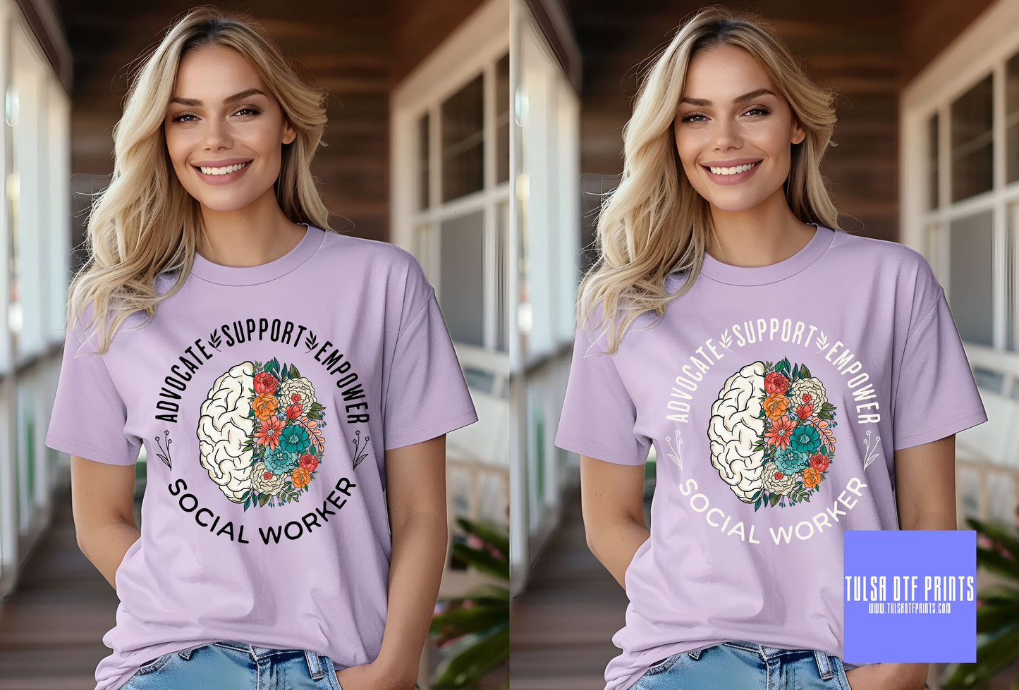 DTF SOCIAL WORKER FLORAL MIND (2 COLORS AVAILABLE) TRANSFER