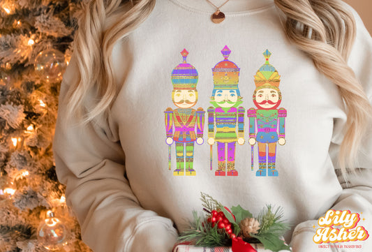 DTF SPARKLY GRADIENT NUTCRACKERS TRANSFER