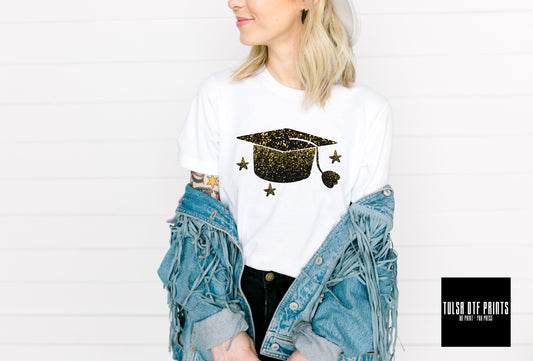 DTF SPARKLY GRADUATION CAP TRANSFER