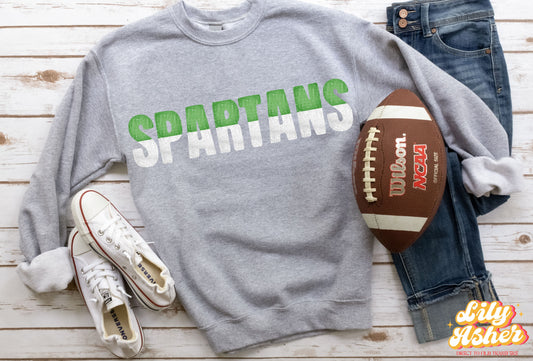 DTF SPARTANS GREEN/WHITE GAME DAY SPLIT DESIGN TRANSFER