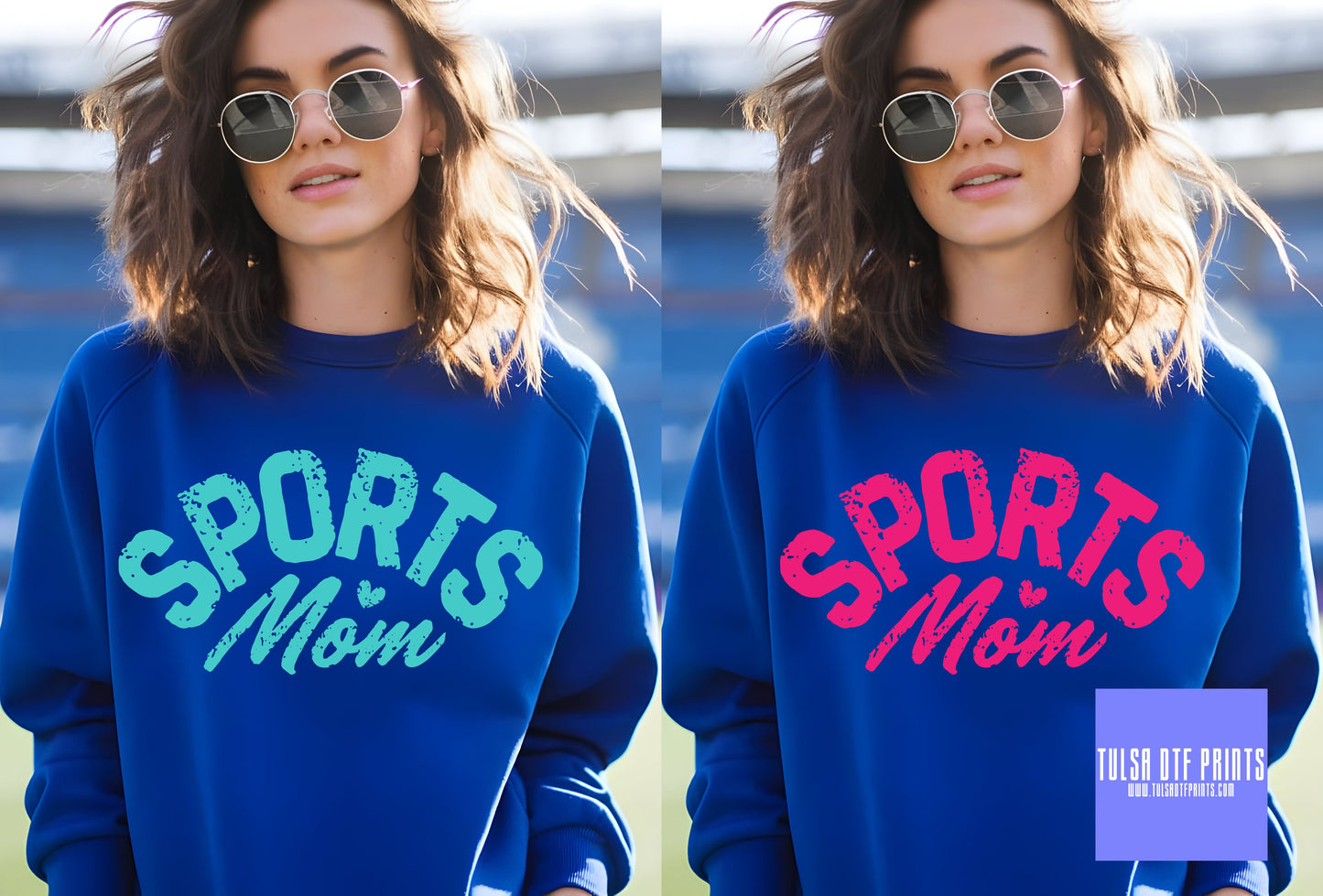 DTF SPORTS MOM W MINI HEART (4 COLORS AVAIL.) TRANSFER