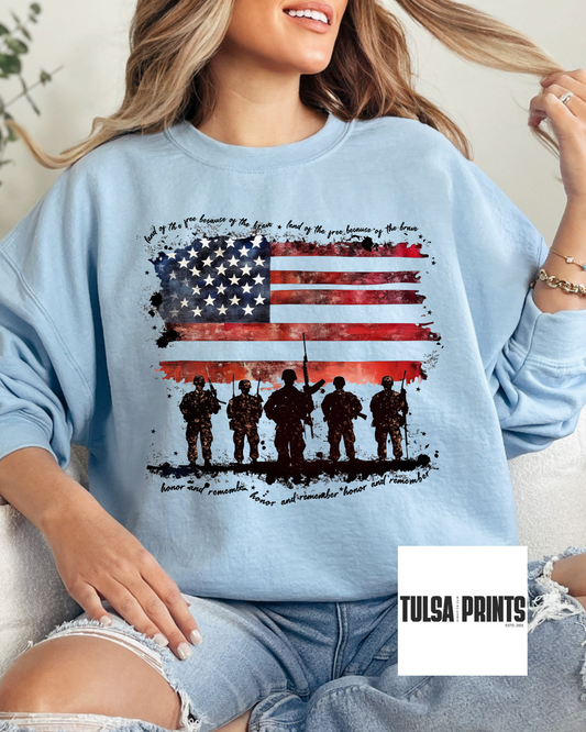 DTF AMERICAN FLAG SOLDIERS TRANSFER