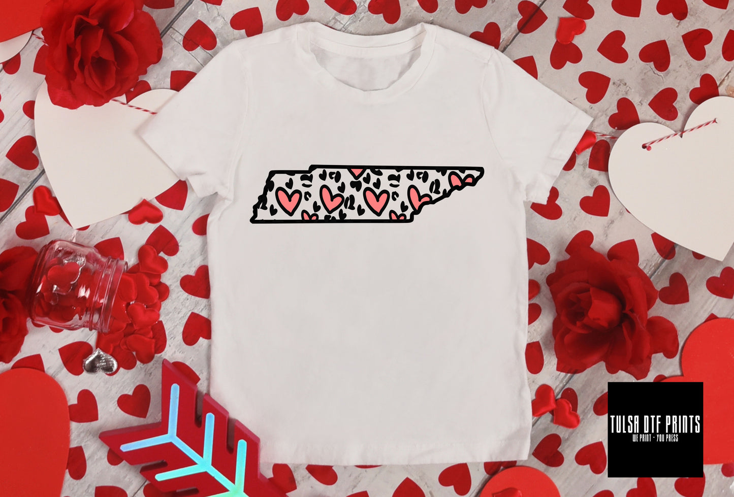 DTF TENNESSEE V DAY HEART LEOPARD STATES TRANSFER