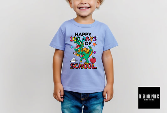 DTF HAPPY 100 DAYS OF SCHOOL DINO TRANSFER