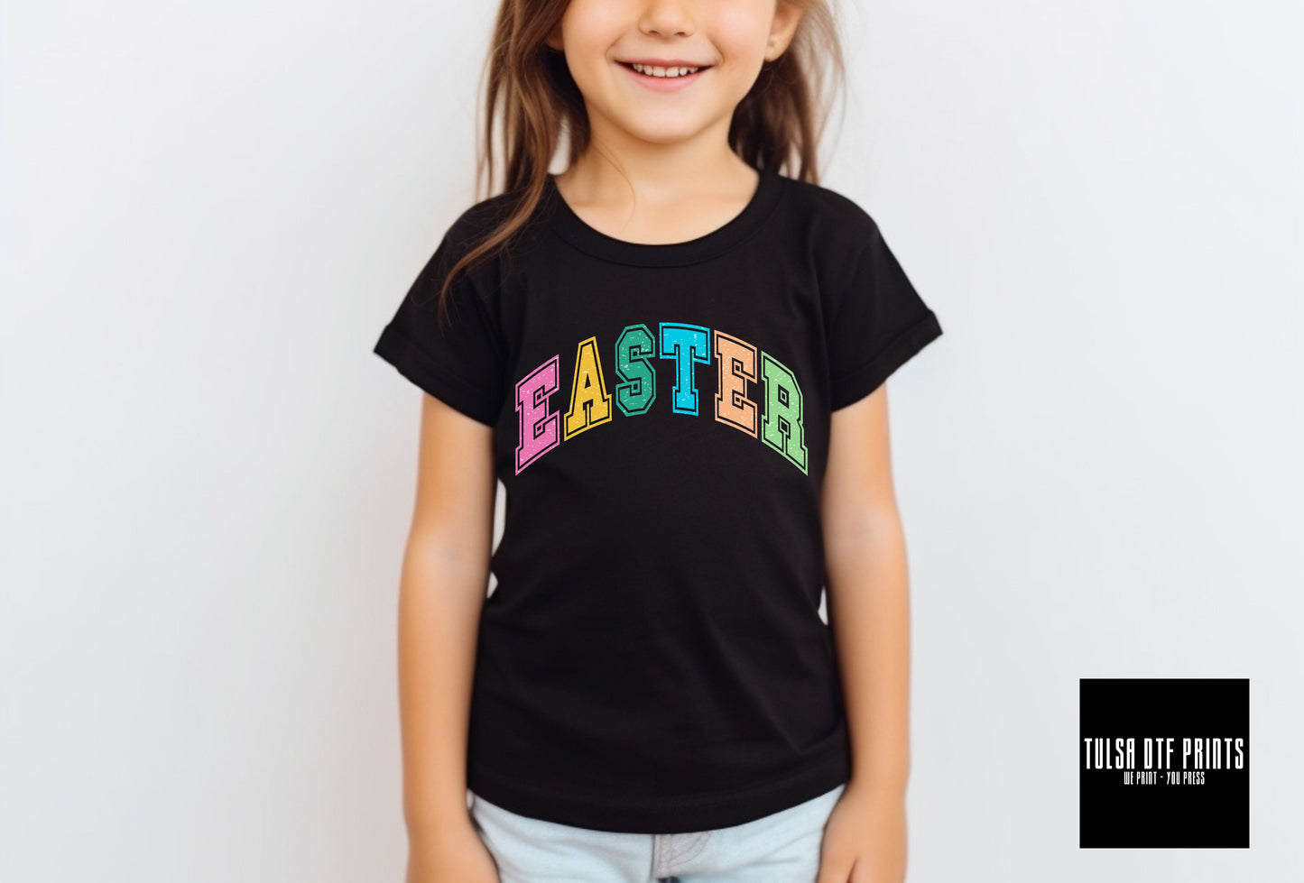 DTF EASTER MULTICOLOR RETRO TEXT TRANSFER