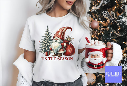 DTF TIS THE SEASON SANTA GNOME TRANSFER