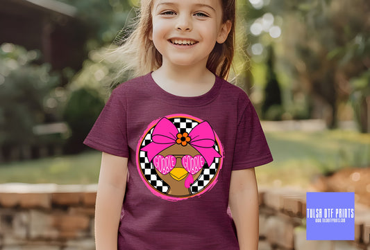 DTF TURKEY HEAD GOBBLE GOBBLE GIRL TRANSFER