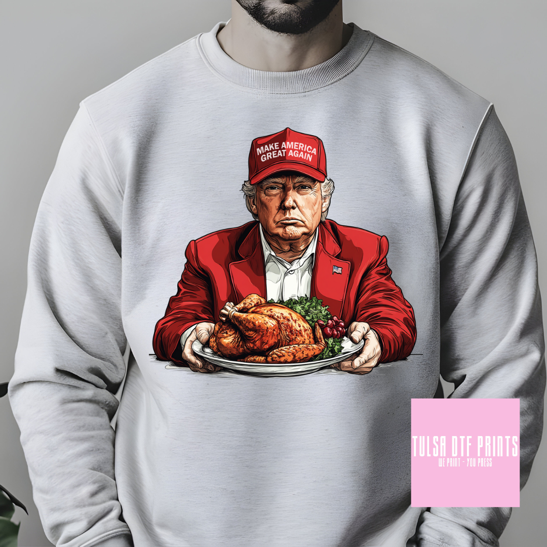 DTF TRUMP TURKEY TRAY TRANSFER