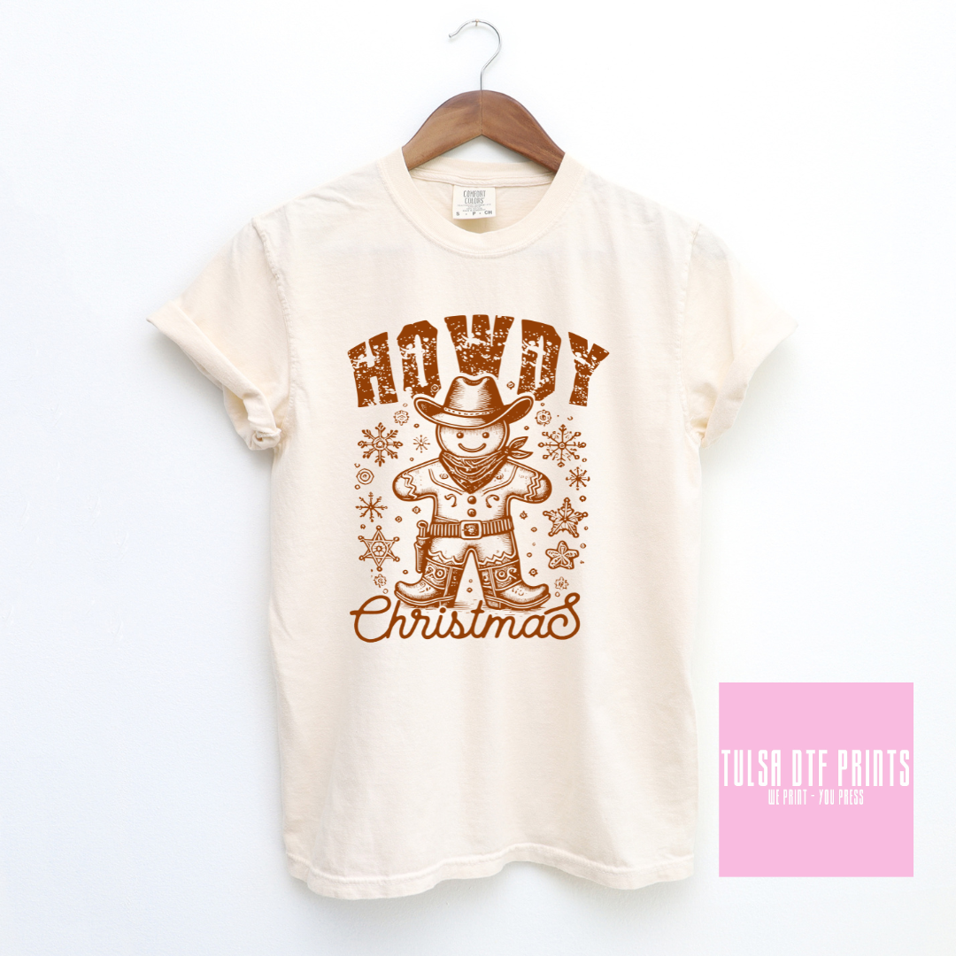 DTF Howdy Christmas Gingerbread Man (3 colors) Transfer