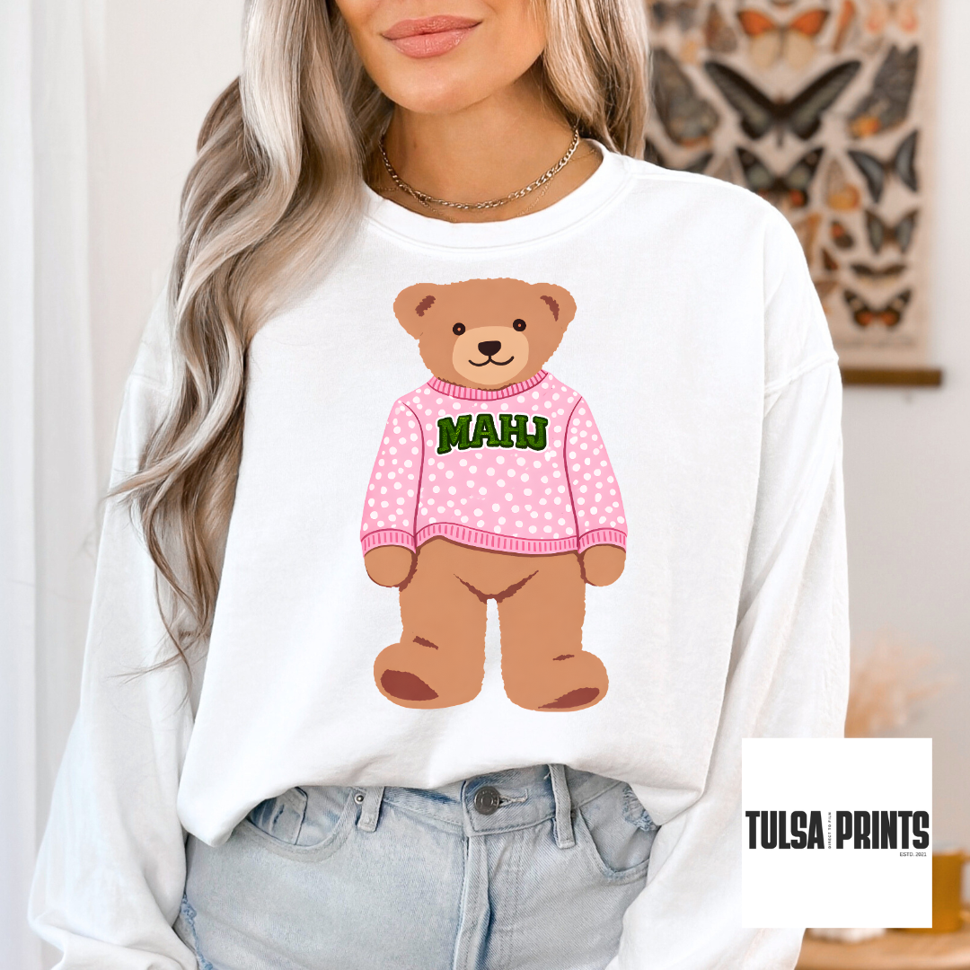 DTF WATERCOLOR MAHJ BEAR TRANSFER