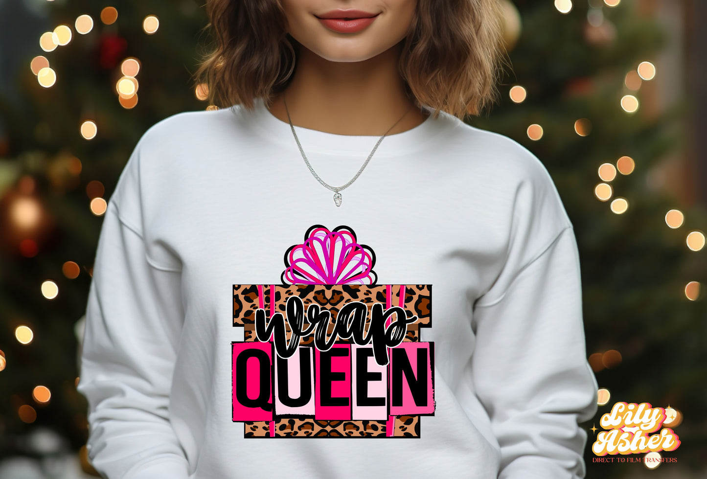 DTF WRAP QUEEN PINK LEOPARD TRANSFER