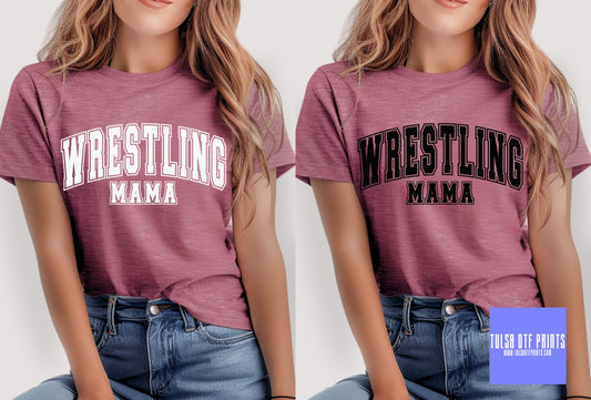 DTF WRESTLING MAMA VARSITY LETTERS (2 COLORS AVAIL.) TRANSFER