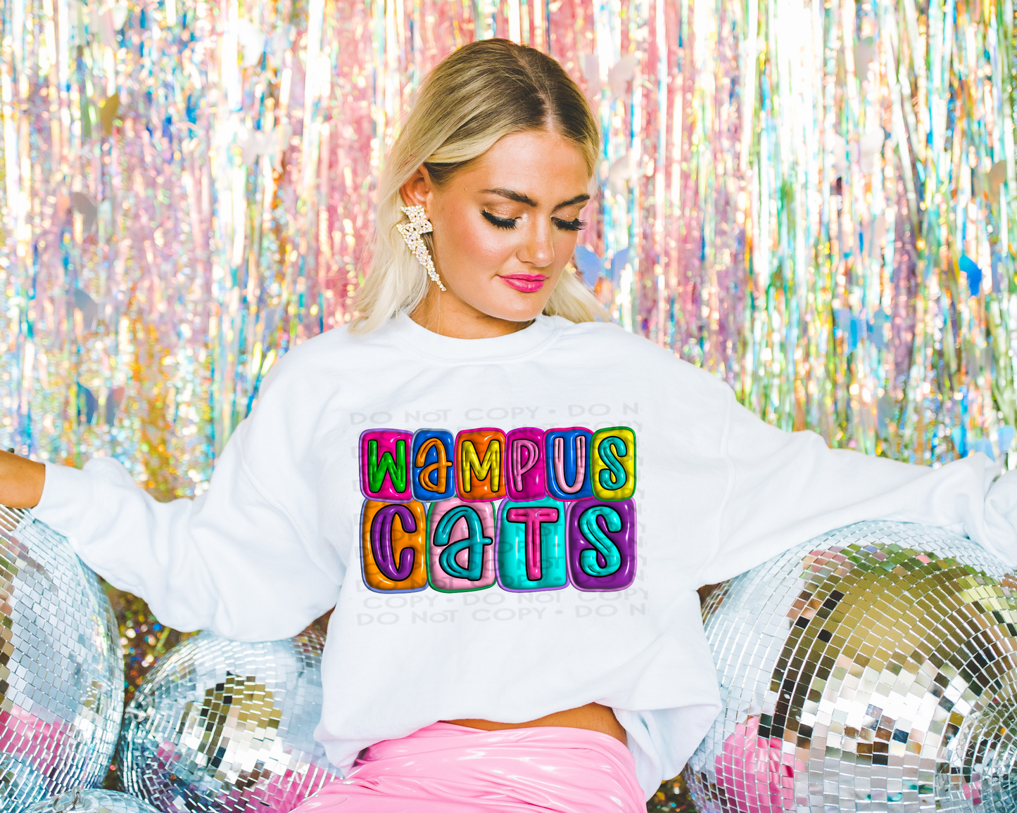 DTF WAMPUS CATS 3D INFLATED LETTERS TRANSFER