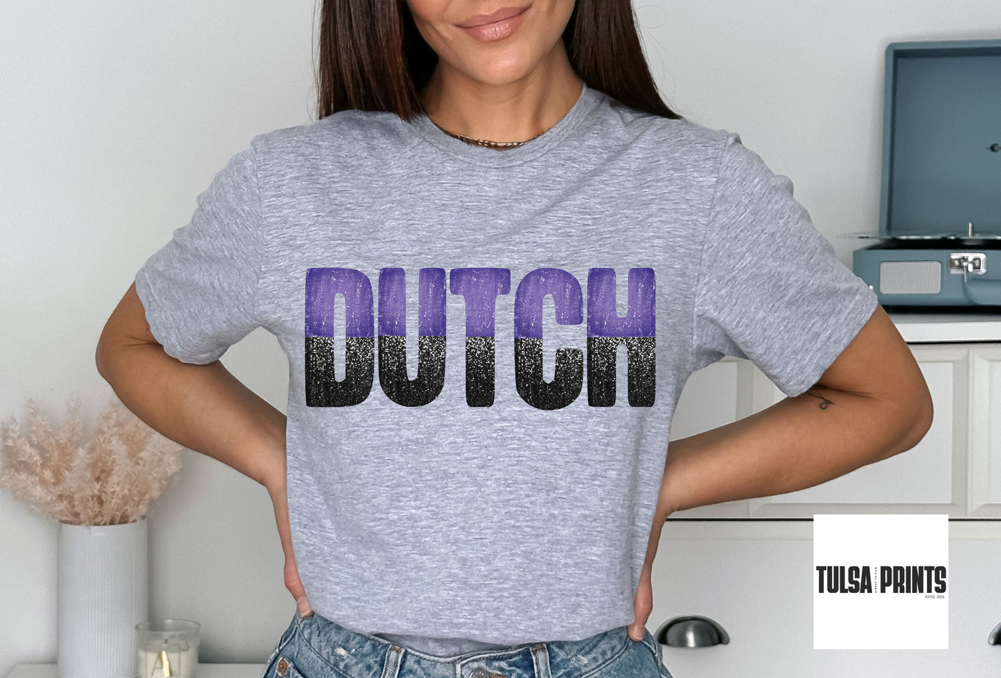 DTF DUTCH PURPLE/BLACK GAME DAY SPLIT DESIGN TRANSFER