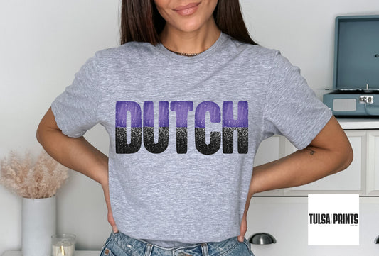 DTF DUTCH PURPLE/BLACK GAME DAY SPLIT DESIGN TRANSFER