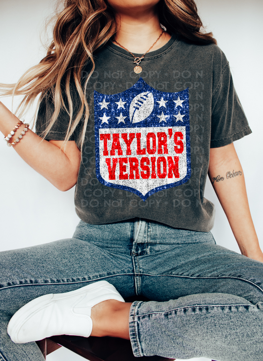 DTF TAYLOR'S VERSION FOOTBALL FAUX SEQUIN TRANSFER