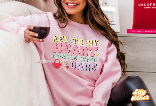 DTF KEY TO MY HEART HANDLE W/ CARE TRANSFER
