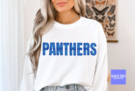 DTF PANTHERS BLUE GAME DAY SPLIT DESIGN TRANSFER