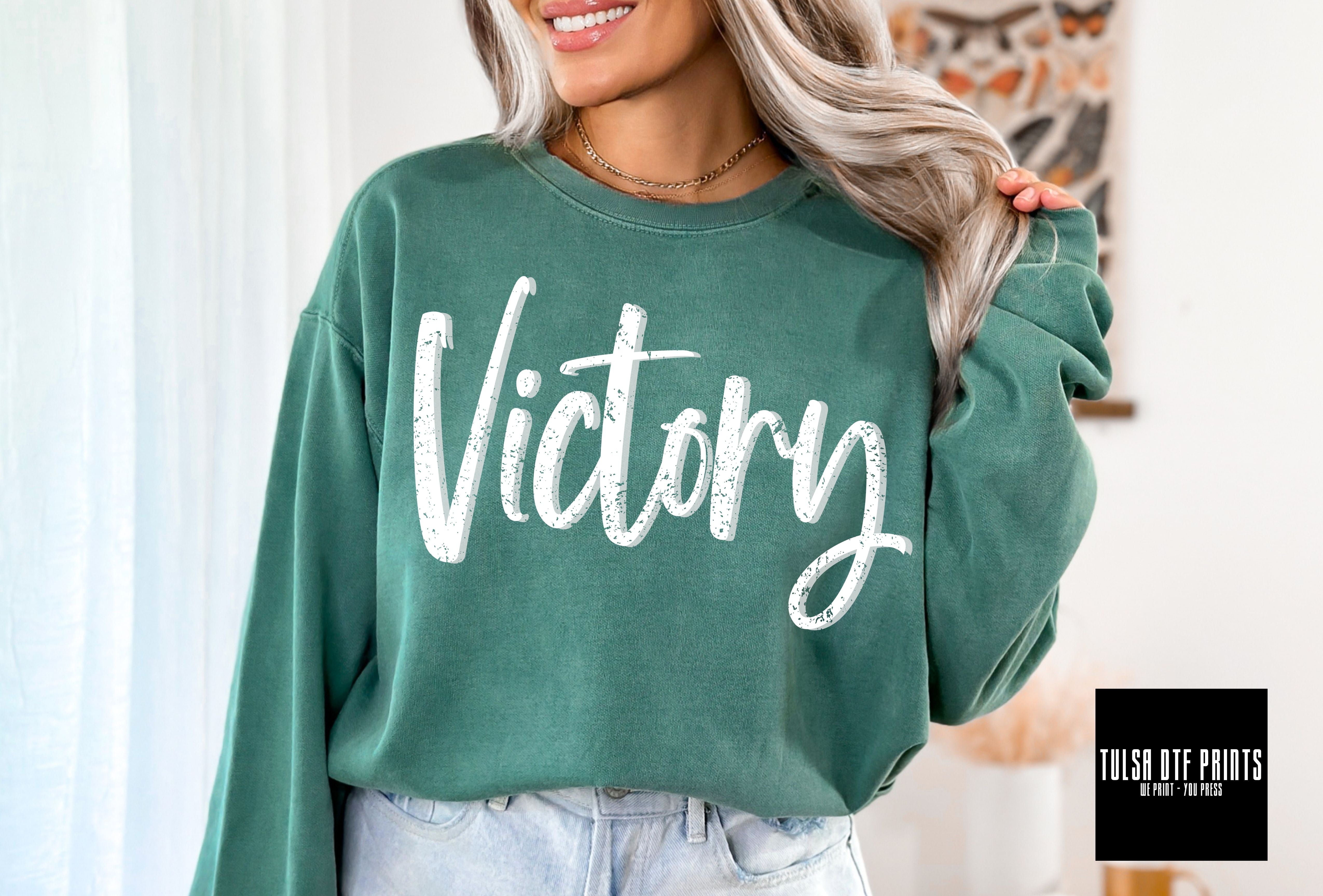 DTF VICTORY CURSIVE SHADOW GAME DAY TRANSFER – Tulsa DTF Prints