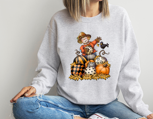 DTF AUTUMN SCARECROWS W/ PUMPKINS TRANSFER