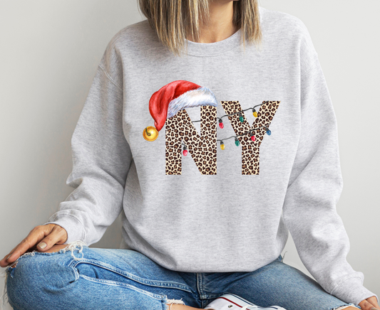 DTF NEW YORK LEO CHRISTMAS HAT TRANSFER